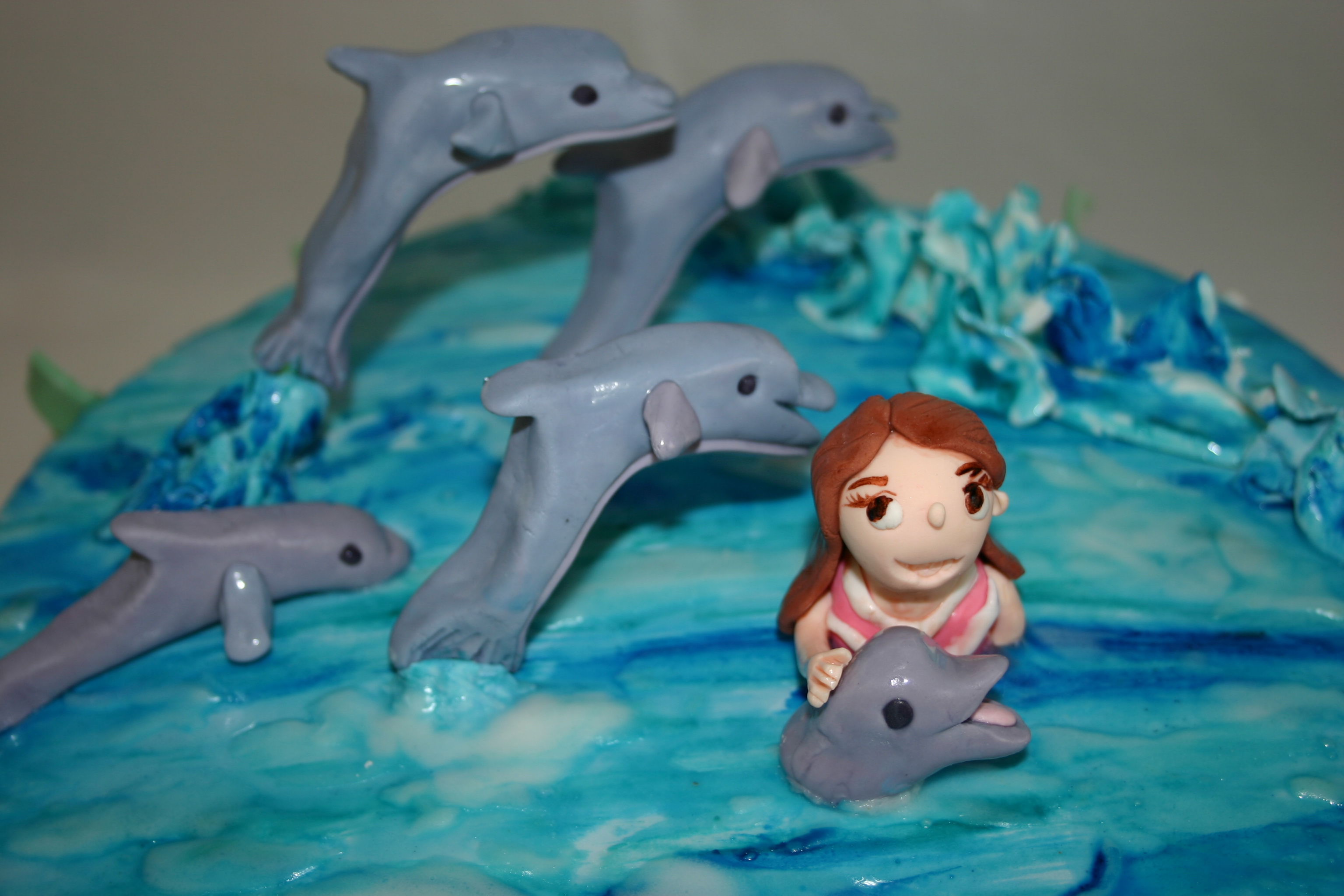 Creative And Cute Flashing Blue Dolphin Cake Toppers Ocean - Temu